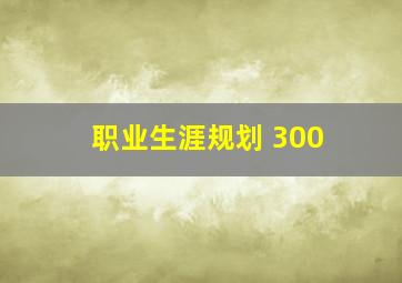 职业生涯规划 300